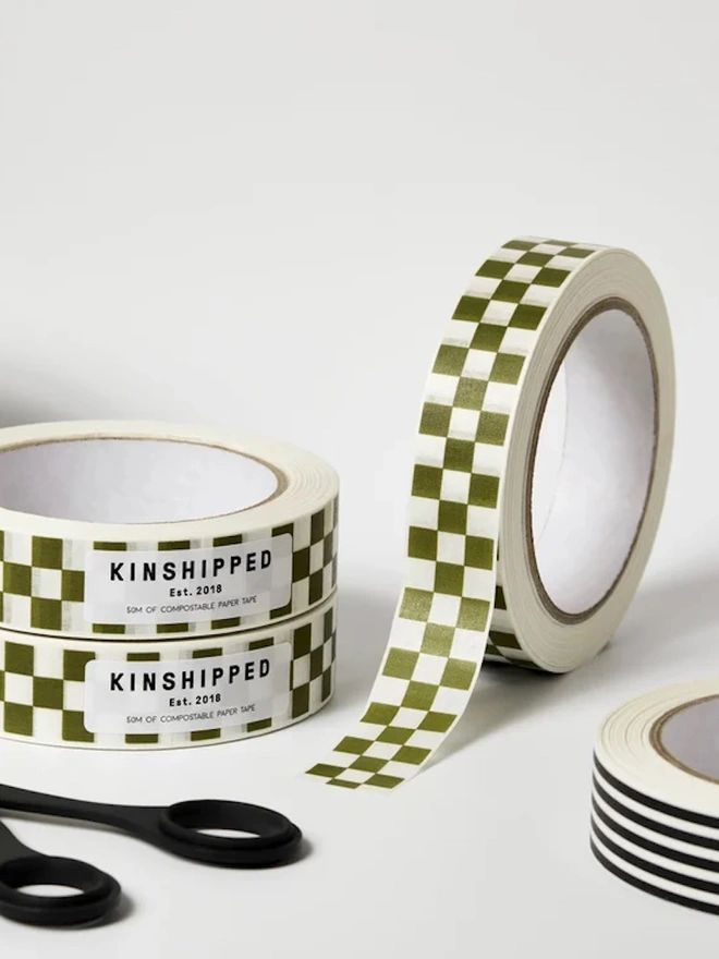 Green Checkerboard Paper Tape