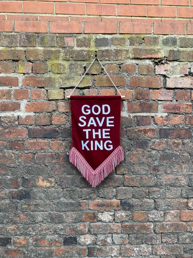 god save the king handmade wall hanging