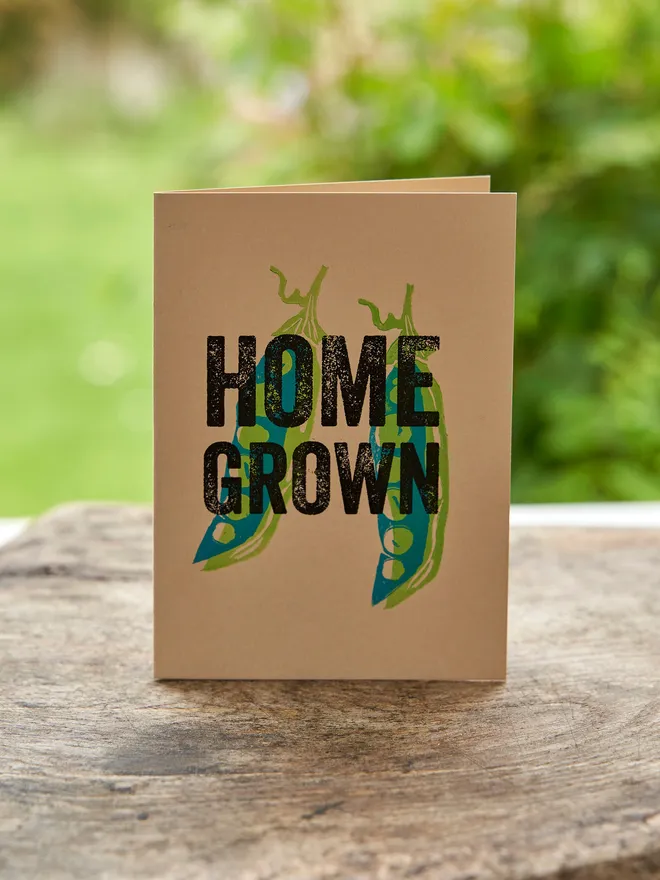 'Home grown' pea themed print 