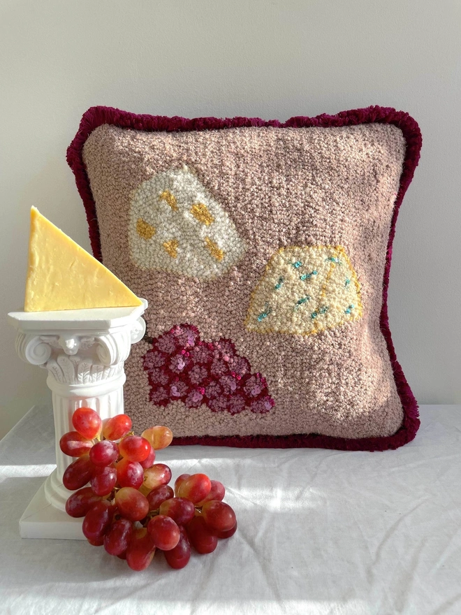 Cheese And Grapes Cushion