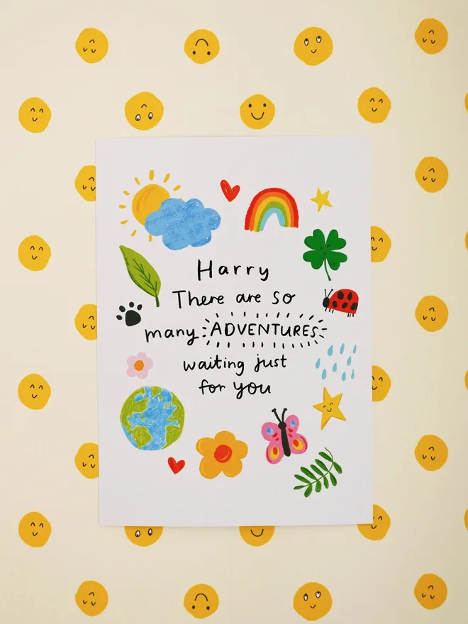 'So Many Adventures' A4 Personalised Print
