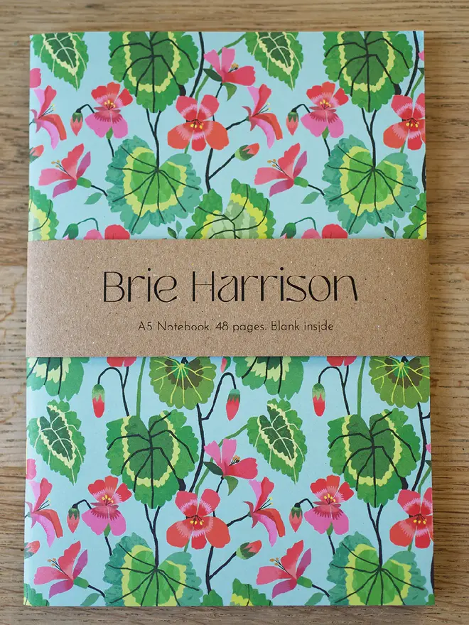 illustrated geranium notebook