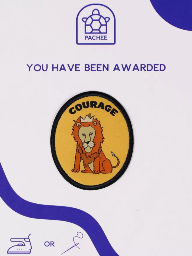 The Courage Patch seen on the white and blue Pachee patch.