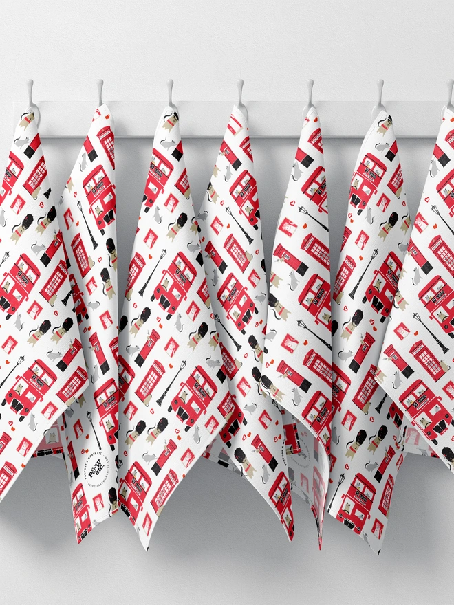 Souvenir London Tea Towel For Cat Lovers