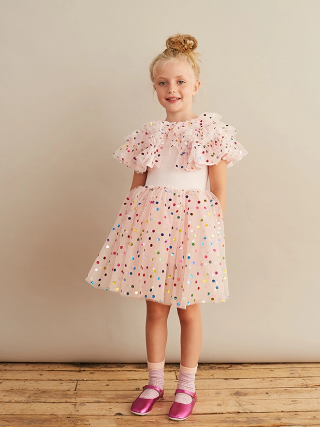 pink spot dress girls