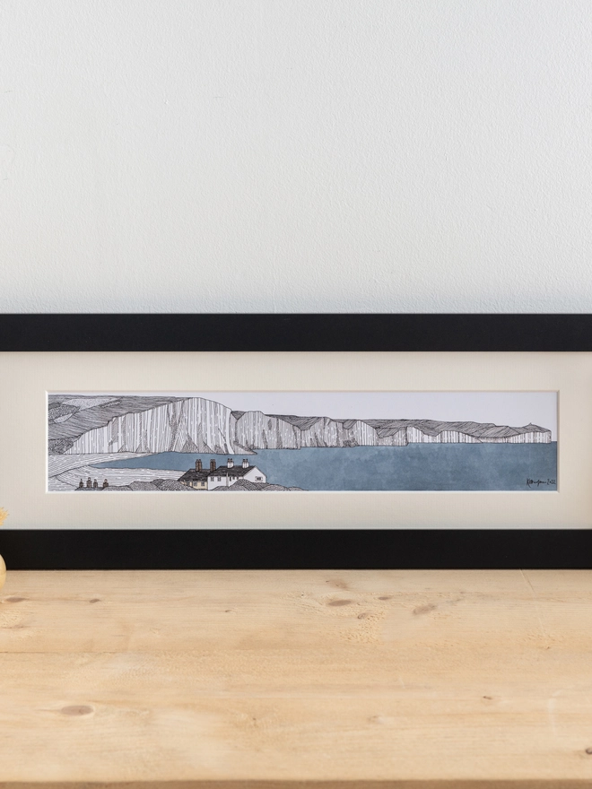 Seven Sisters hand crafted print in a black frame