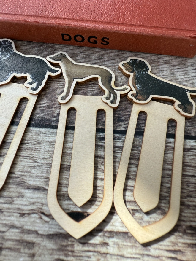 wooden dog breed bookmarks 