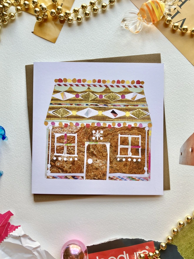 Gingerbread Cottage Christmas Card