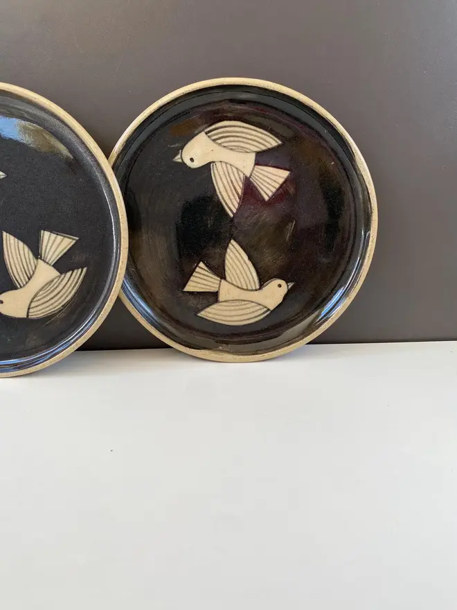 Ceramic Hand-Made Swallow Duo Dish