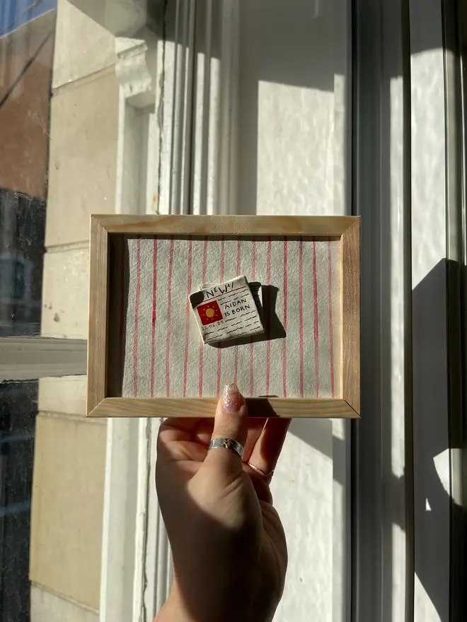 New Baby Framed Newspaper Keepsake