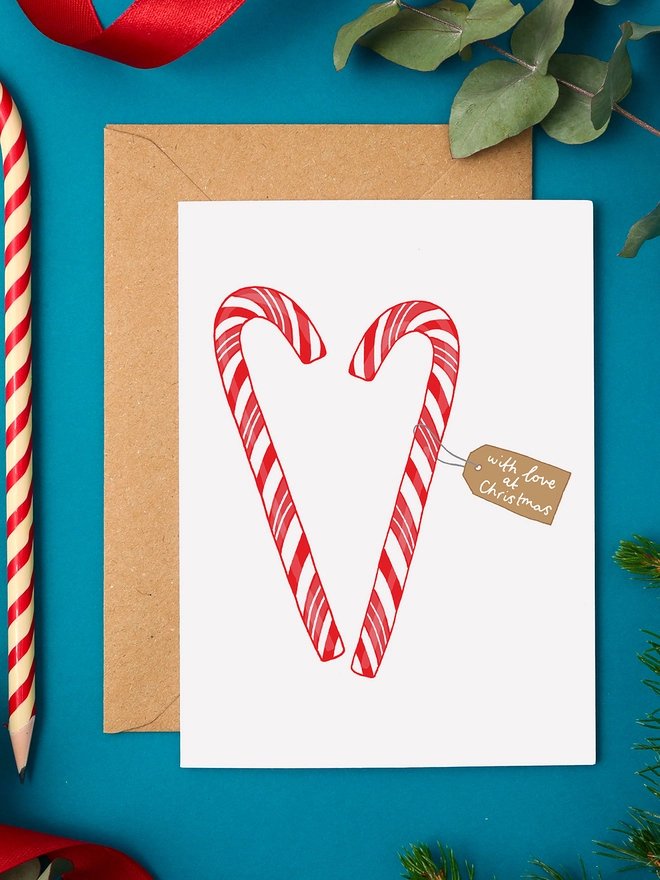 Candy Canes Christmas Card