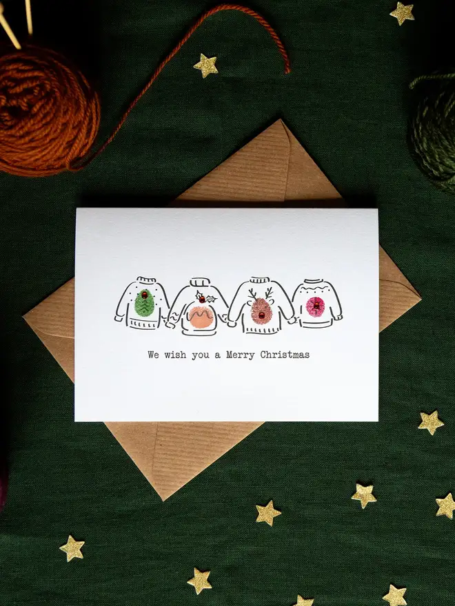 christmas jumper card making kit
