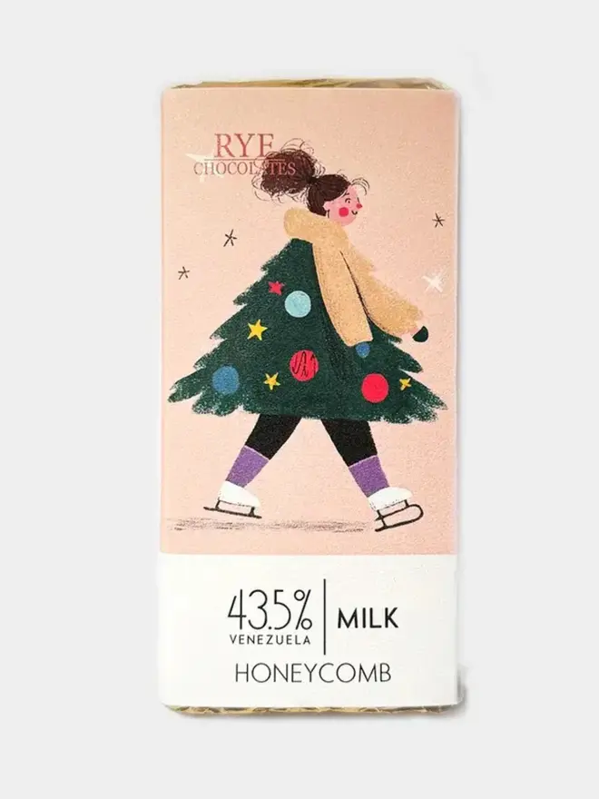 Festive Honeycomb Chocolate Bar - Rye Chocolates
