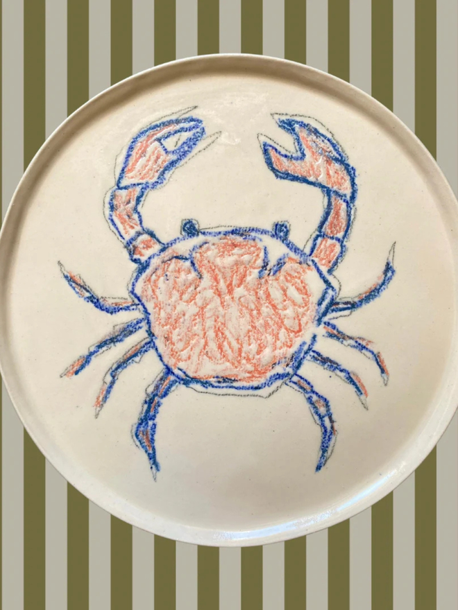 handmade ceramic crab plate