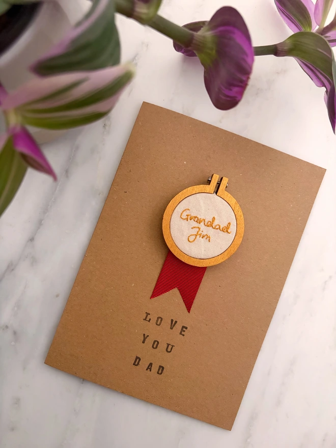 Father's Day Personalised Keepsake Card with medal