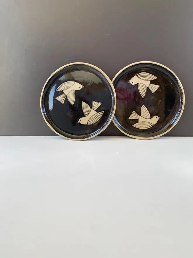 Ceramic Hand-Made Swallow Duo Dish