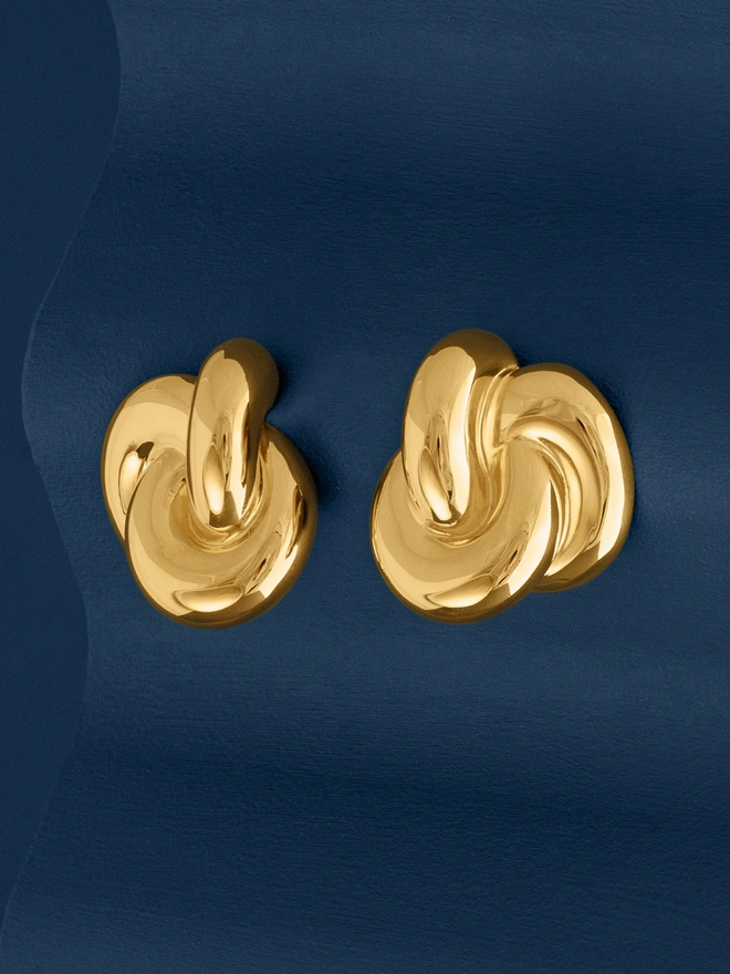 Loel Large Gold Knot Earrings