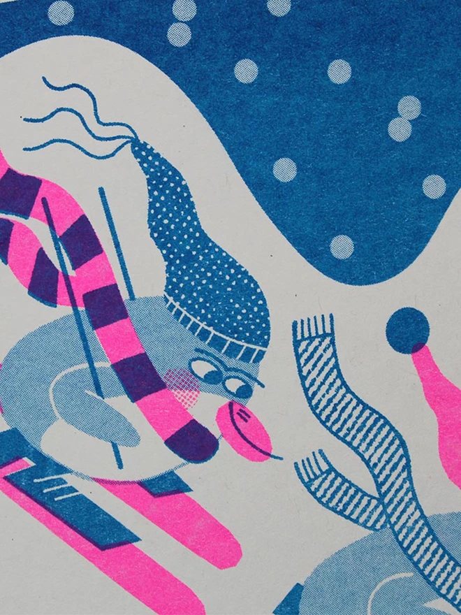 'Skiing' A6 Riso Christmas Card