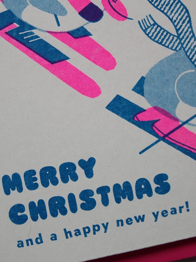 'Skiing' A6 Riso Christmas Card