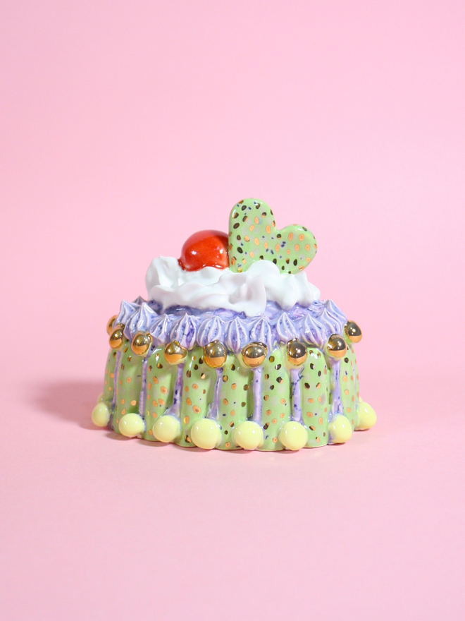 Mint Choco Chip Ceramic Cake Sculpture