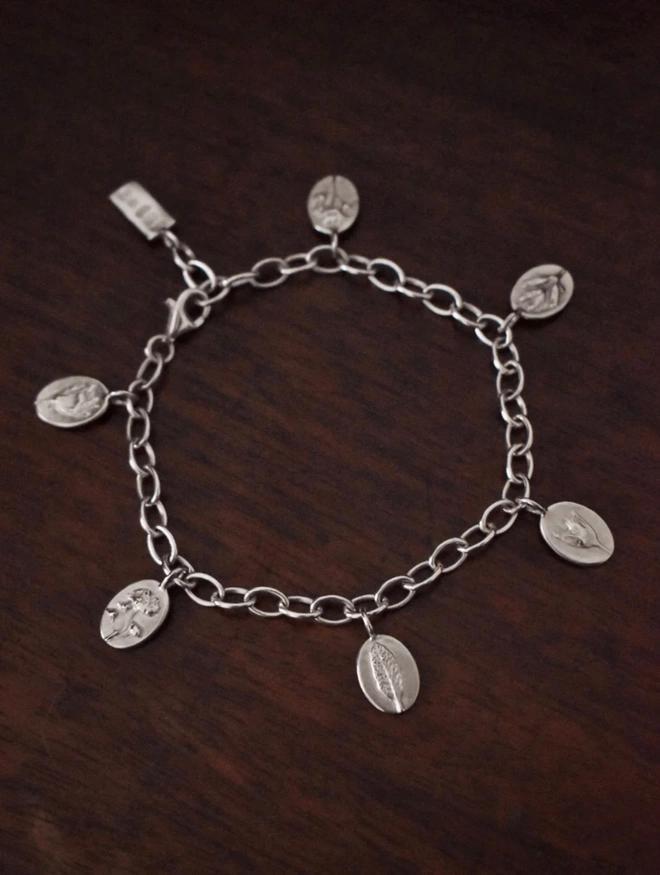 Sterling Silver Six Charm Bracelet