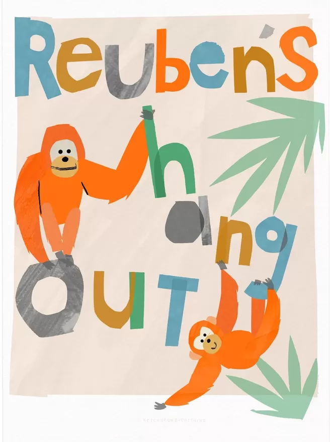Personalised Hang Out Orangutan Print