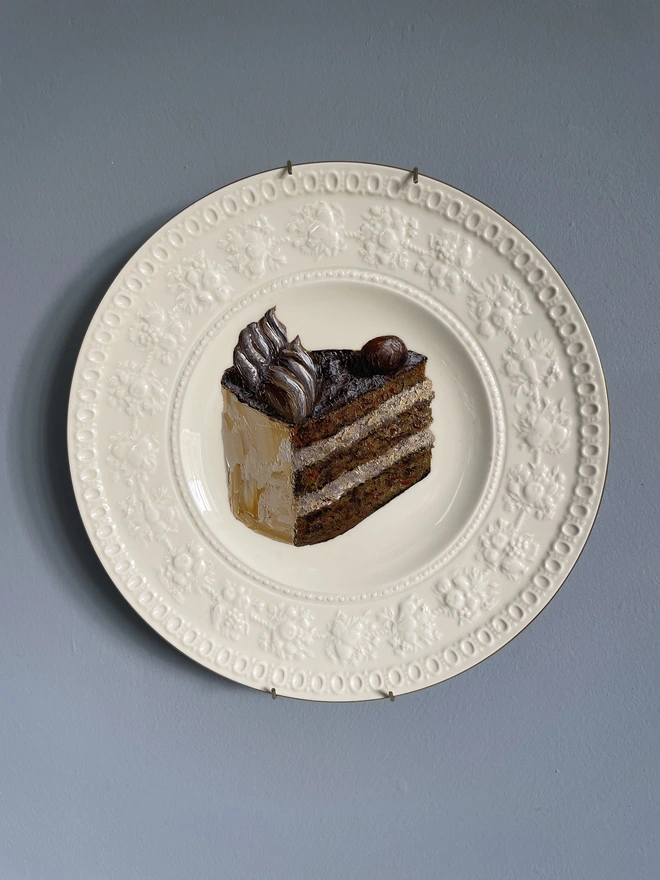 chocolate cake slice painting