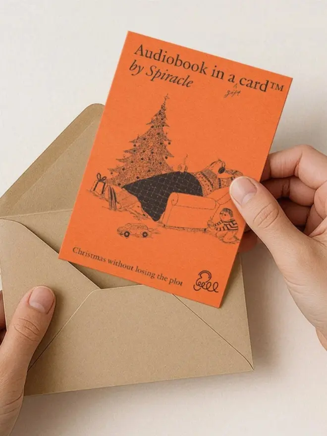Christmas Choose Your Own Audiobook In A Card, in an envelope. 