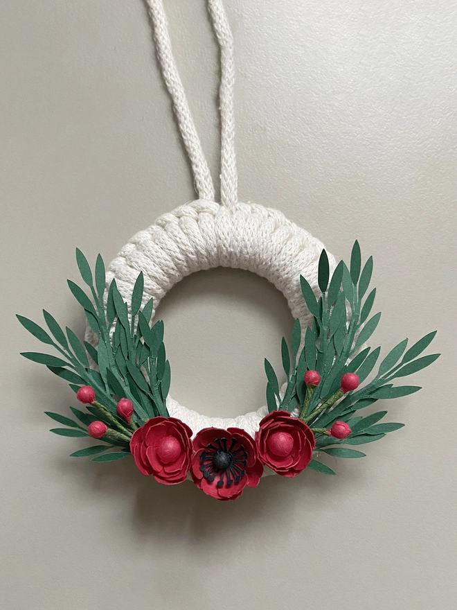 Macrame Christmas Wreath Ornament DIY Kit