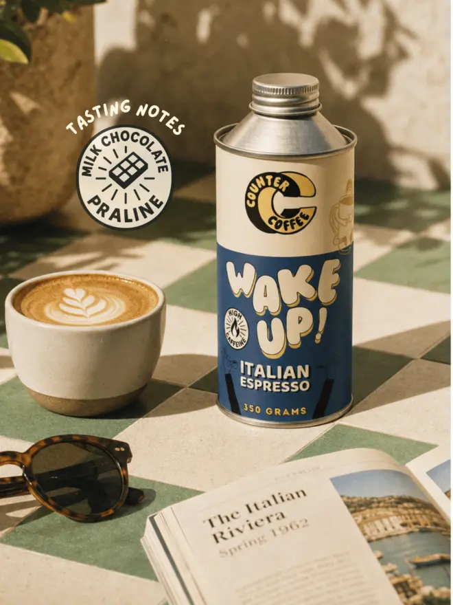 A Counter Coffee tin containing coffee