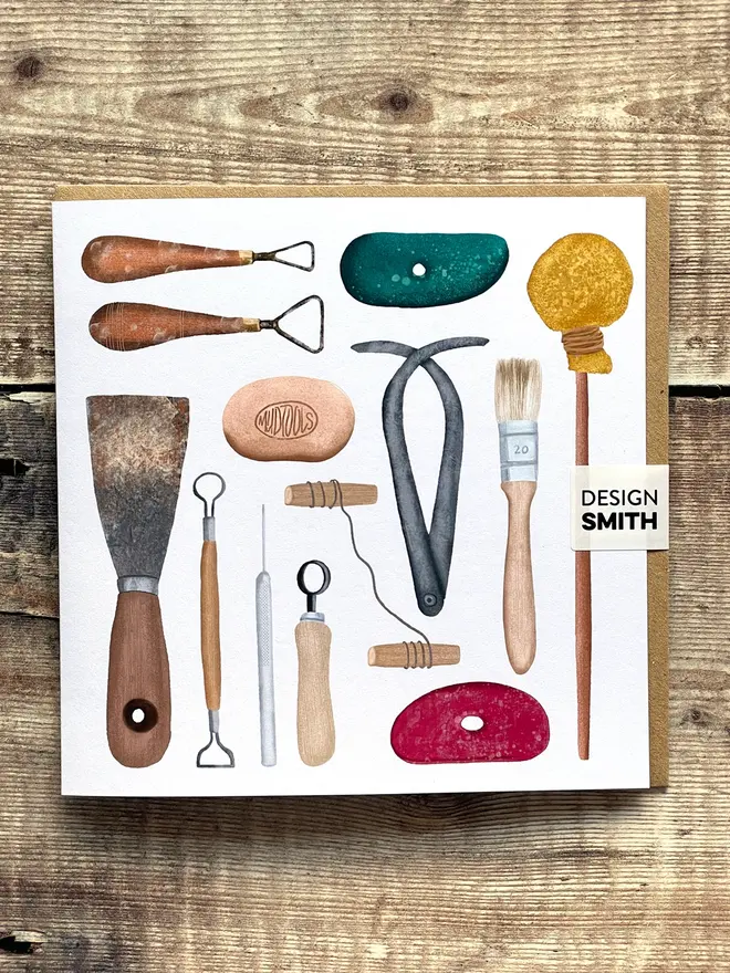 Pottery Tools Blank Greetings Card