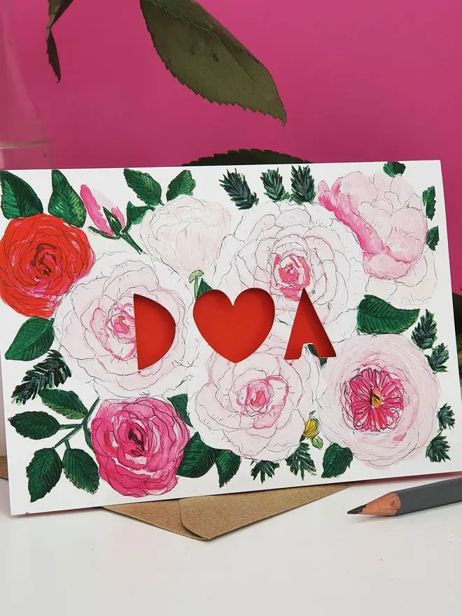 Personalised Paper Cut Valentine's Card