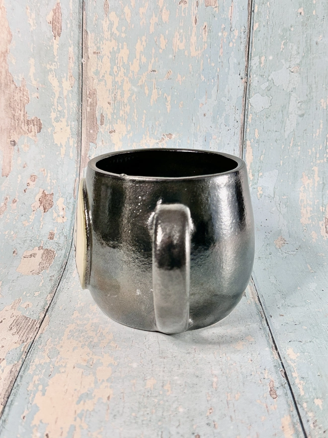 Metallic Black Christmas Snow Globe Mug