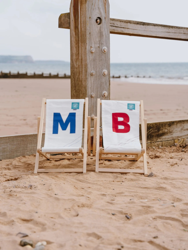 personalised kids initial deckchair