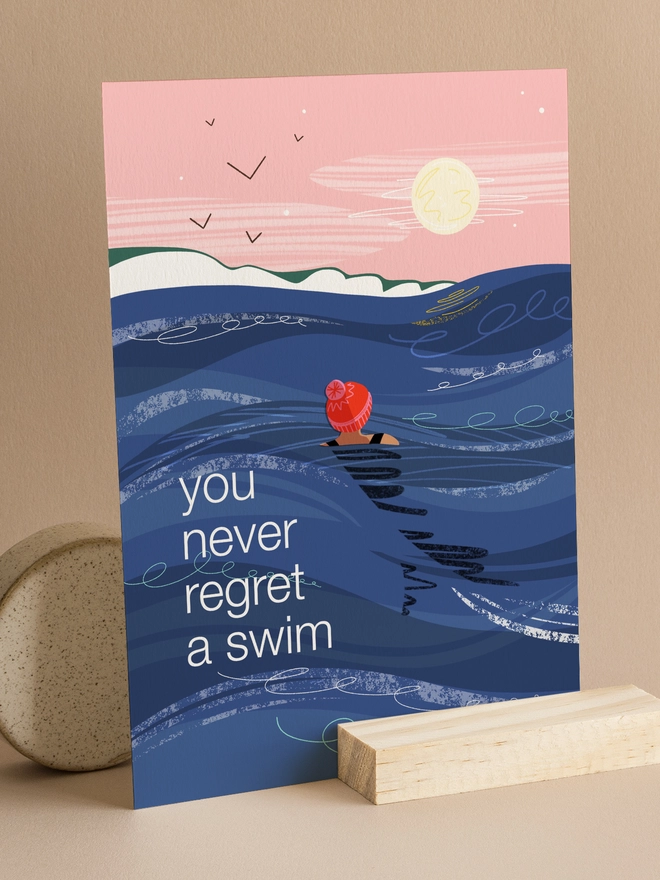 You never regret a swim print A4