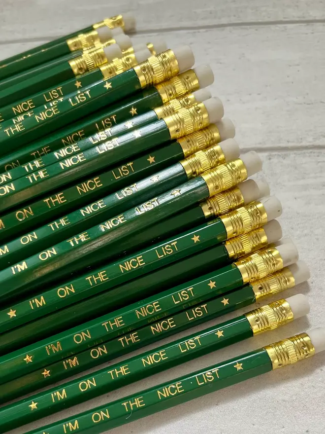 'I'm On The Nice List' HB Christmas Elf Pencil