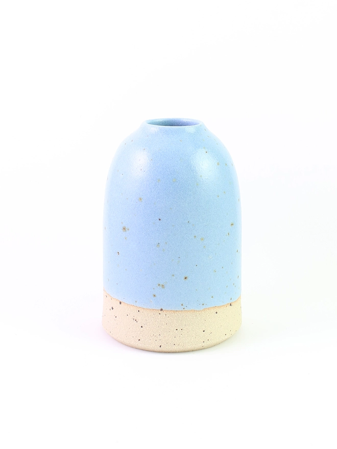 blue medium fleck stoneware vase