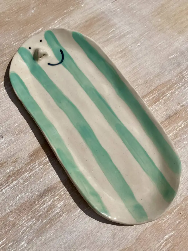 green long trinket dish