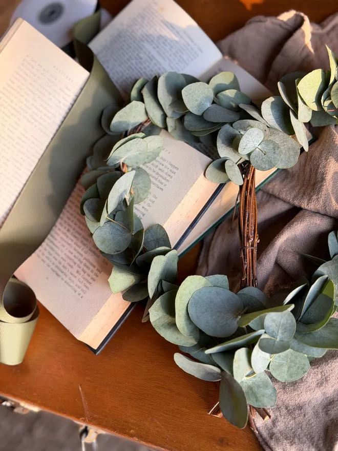 A close up view of the Eucalyptus used in the design