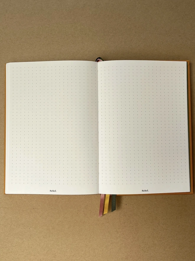 Old Gold A5 Seasonal Notebook - Dotted Spread