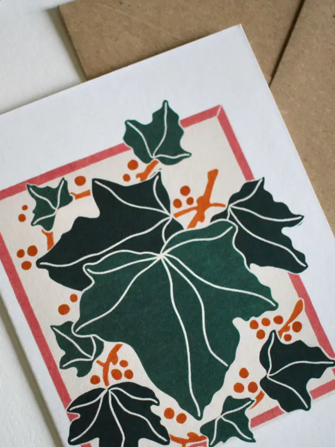 ivy leaves christmas card