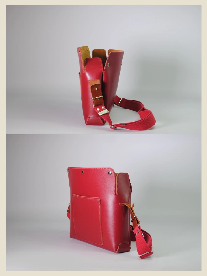 Red Leather Cross Body Bag 