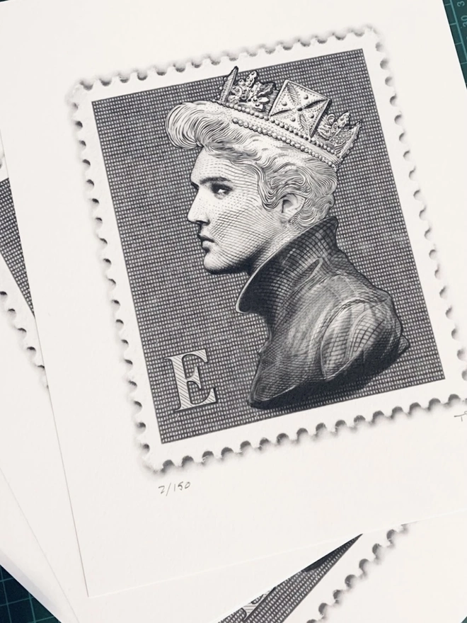 Limited Edition 'Elvis Presley Mini Stamp' Art Print  