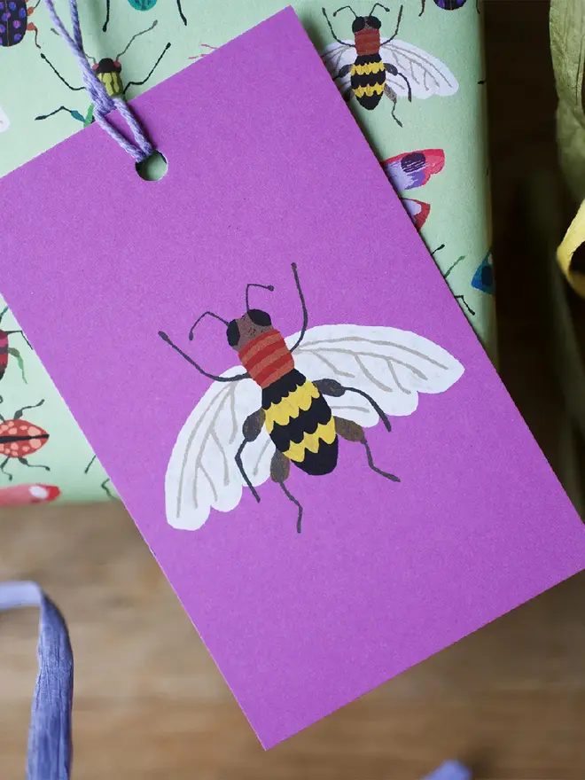 illustrated insects gift tags