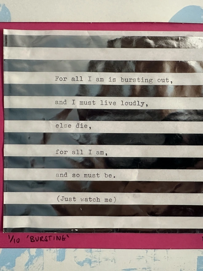 'Bursting' an original sweet nothing framed wall art sweet packet