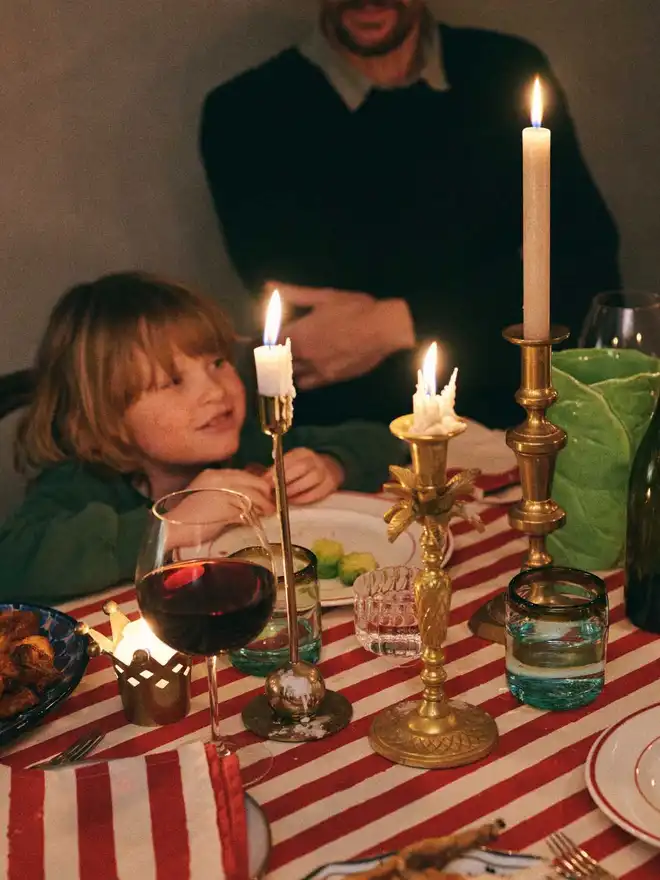 Christmas Red Stripe Tablecloth