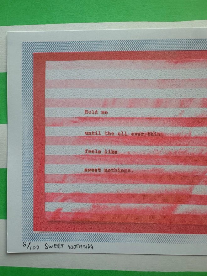 Sweet Nothings A5 Risograph Print in Red