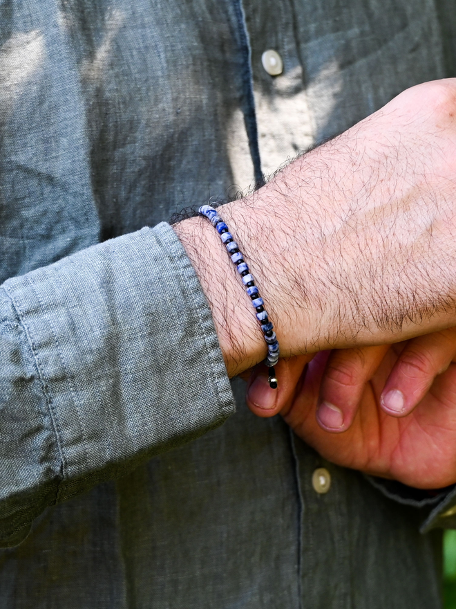 blue stone bracelet for men