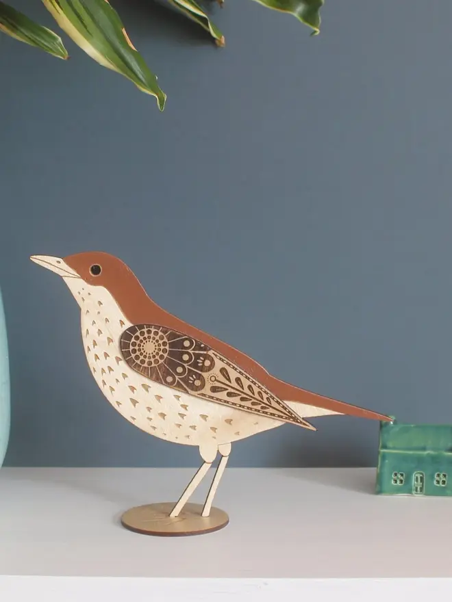 Standing Wooden Mistle Thrush Lifestyle Image