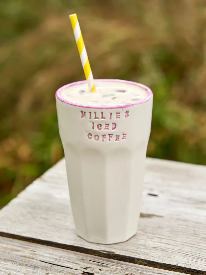 Personalised iced coffee tumbler